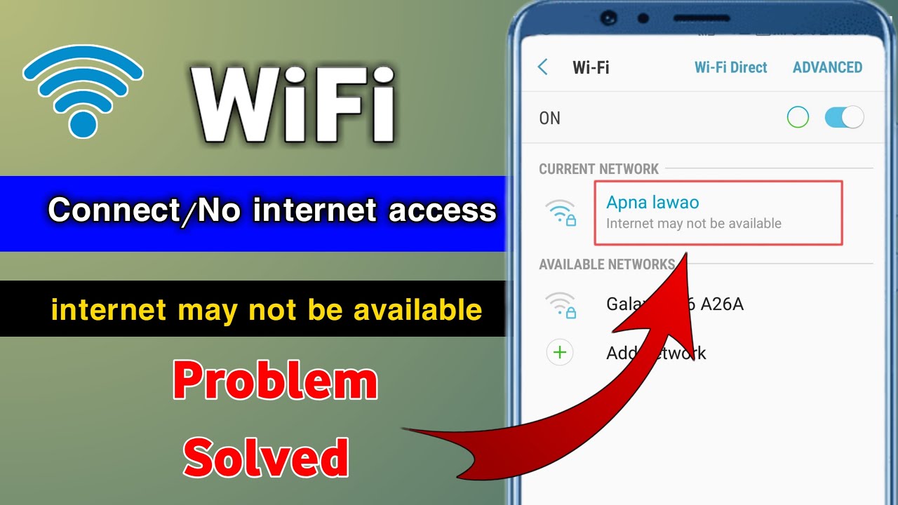 Wifi No Internet Access But Connected||Internet May Not Be Available Wifi Problem