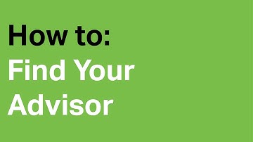 How to: Find your Advisor