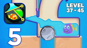 Save The Fish - Pull Pin Gameplay Walkthrough - Level 37 to Level 45 (iOS, Android)