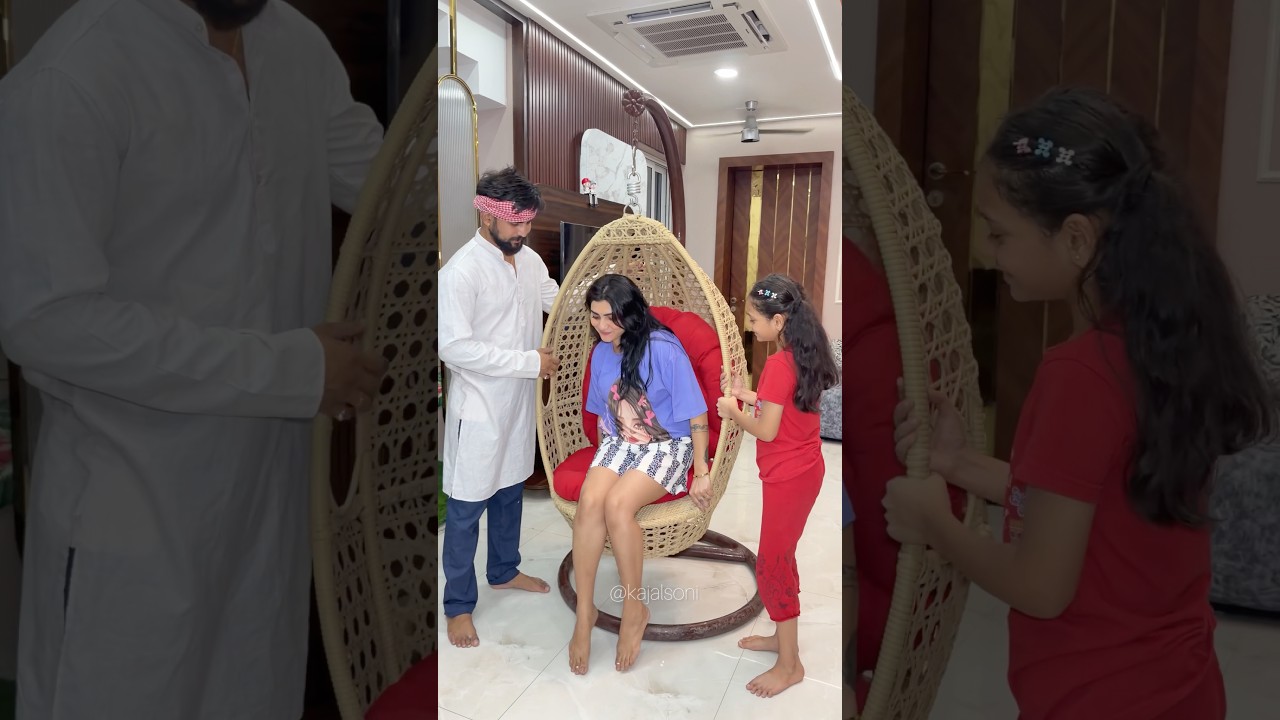 मेरे घर लाए ननया झूला🎡🥳 #youtubeshorts #shorts #kajalsoni #shortvideos #funny @K@Kajalsoni_vlogs