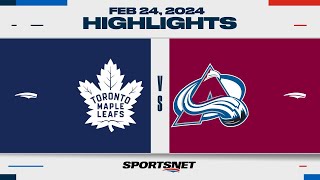 NHL Highlights | Maple Leafs vs. Avalanche - February 24, 2024