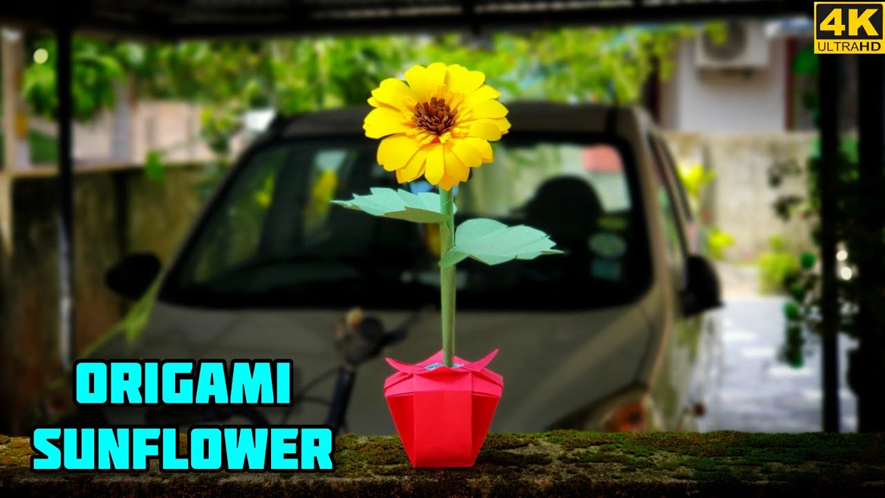 Origami Sunflower | Origami tutorial | Paper craft