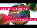Resin Tutorial: Jewel rainbow with glass, alcohol inks, mica & acrylic. So vibrant it almost glows!