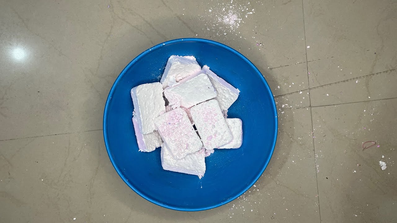 White gritty chalk crushing | oddly satisfying 