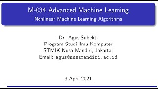 03 - AML - Nonlinear Machine Learning Algorithms