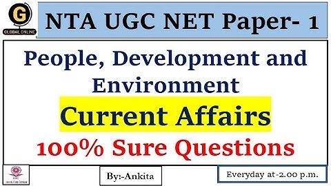 NTA UGC  NET Paper -1 |Most Expected MCQ |People development and environment | Exam 2022 | Lecture-2