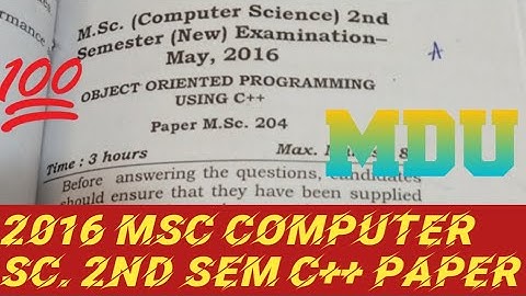 MDU 2016 MSc computer science 2nd sem c++ question paper #mdu #paper#shorts