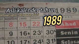 asli kalender lawas tahun 1989