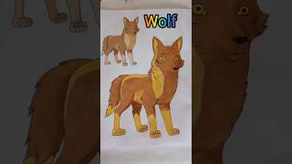 wolf🐺#shorts #wolf #colour #colouring #art #artist #sketch #sketching #forkids #reel #viral #wolfdog