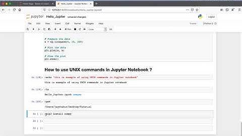 20. How to use Unix commands in jupyter notebook ?