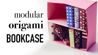 Origami Bookcase Tutorial - Modular - DIY - Paper Kawaii