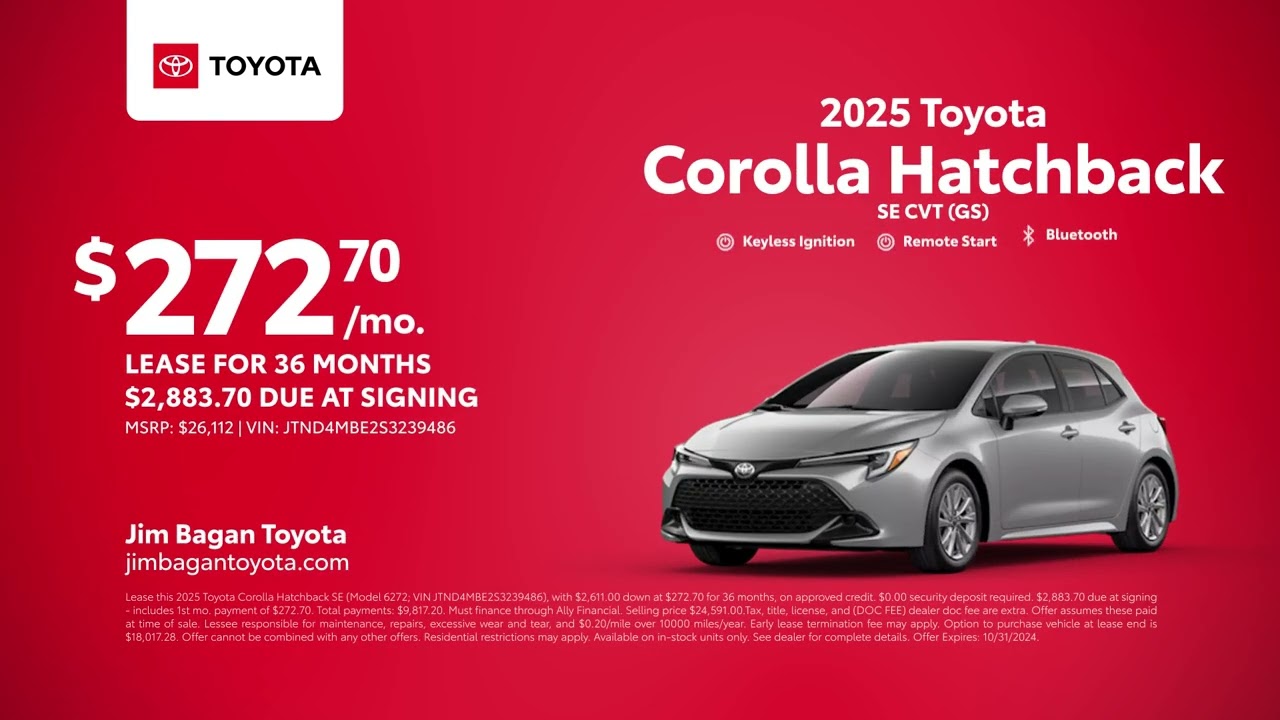 Toyota Corolla Hatchback 10/28/2024 4486777