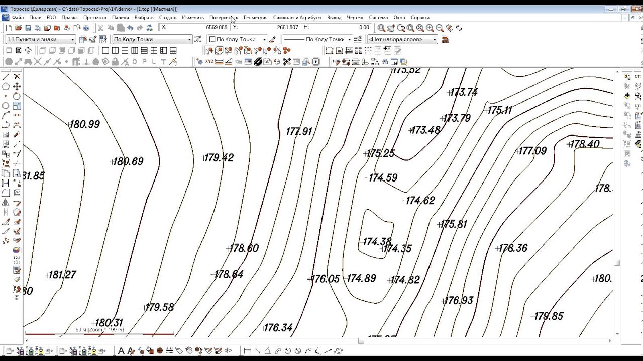 Как нарисовать горизонтали в автокаде