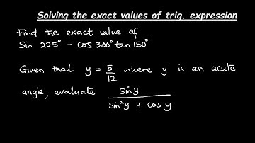 How to find the exact values of trigonometric expression, unit circle and trigonometric function