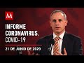 Informe diario por coronavirus en México, 21 de junio de 2020