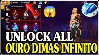 SAIU UNLOCK ALL ATUALIZADO OURO E DIMAS INFINITOS COMO TER SKINS GRATIS NO FREE FIRE