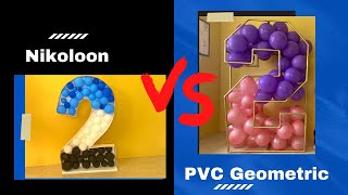 Nikoloon vs PVC Geometric Balloon Number Mosaic 2 Frames | Tutorial | Comparison | How to | Birthday