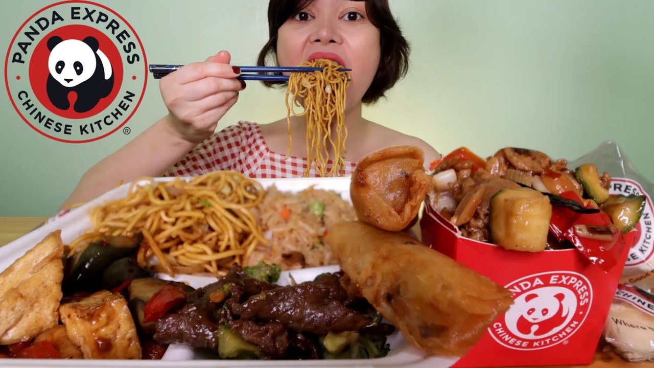 PANDA EXPRESS MUKBANG | kung pao chicken, beef broccoli,  chow mien noodle etc.