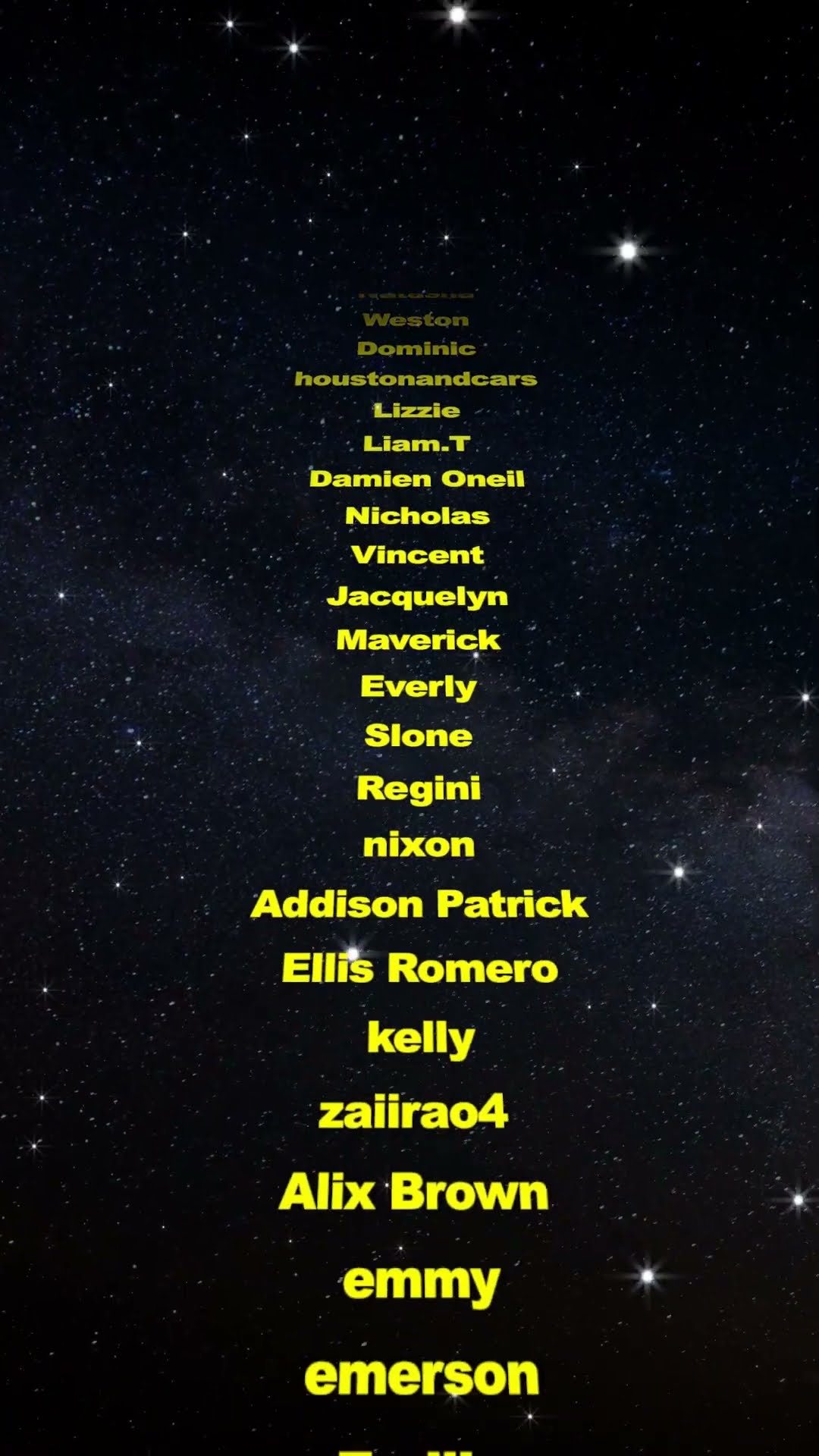 I can't believe how many names I have to say!