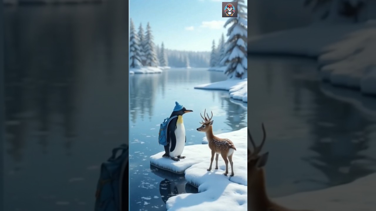 Hero Penguin&rsquo;s Frozen Lake Rescue &ndash; A Brave Act in the Snow! #shorts