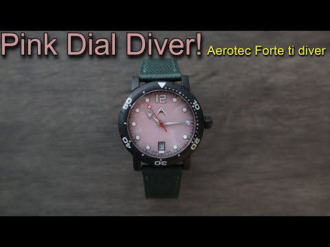 Aerotec Forte Titanium Diver 40mm Automatic Miyota 9000 Under $300 - Pink Dial Dive Watch