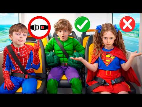 Kids go to the School in the Superhero Bus Adventures