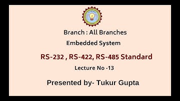Embedded System | RS-232 Standard | AKTU Digital Education