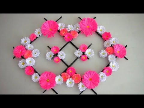 Paper Flower Wall Hanging Newspaper Craft Diy
