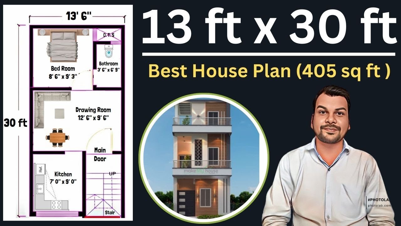 13.5 x 30 House Plan | 13.5x30 House Design | 13.5x30 Ghar ka Naksha ...
