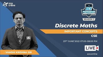 Discrete Maths - Important Concepts on GATE 2023/24 by Vamshi Krishna Sir |  CSE | ACE Online Live