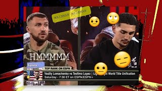 Did TEOFIMO LOPEZ Looks Nervous\/Anxious in Presser with LOMACHENKO ?