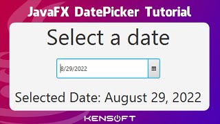 JavaFX DatePicker Beginner Tutorial