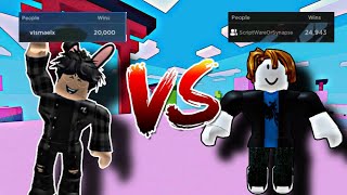 25,000 VS 20,000 WIN PLAYER! (Roblox Bedwars)