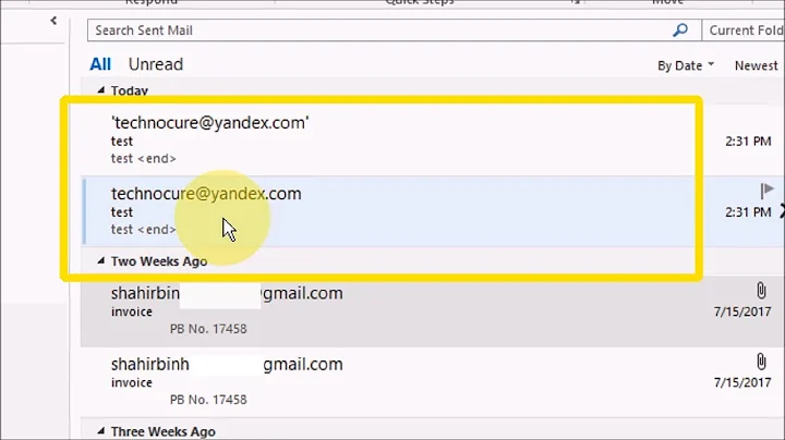 How to Prevent Duplicate emails in the sent folder on Outlook 2016