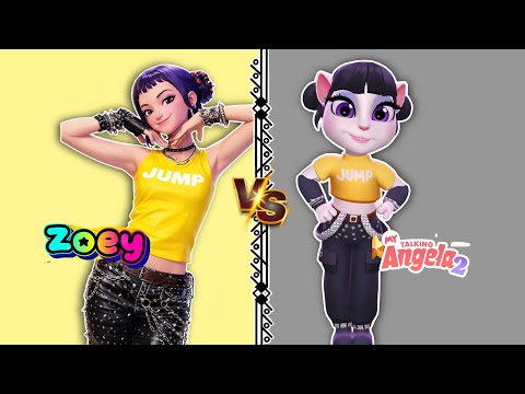 ZOEY Blackpink dress up challenge | My Talking Angela 2 💛🖤 #zoey #zoeydressup #zoeycosplay