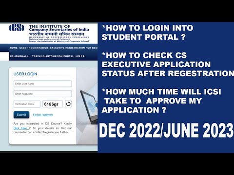 HOW TO LOGIN INTO THE STUDENT PORTAL | HOW MUCH TIME WILL ICSI TAKE TO APPROVE MY APPLICATION?