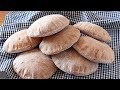 Pan de pita integral 100 %  - Pan árabe ¡Trucos! 🇬🇧SUB