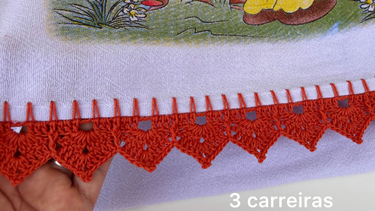 #71 Barrado fácil e rápido para Panos de prato #crochet #barradinho#croche