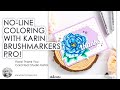 NO-LINE COLORING with KARIN BRUSHMARKERS PRO | Studio Katia Japanese Peony | DIY Thank You Card