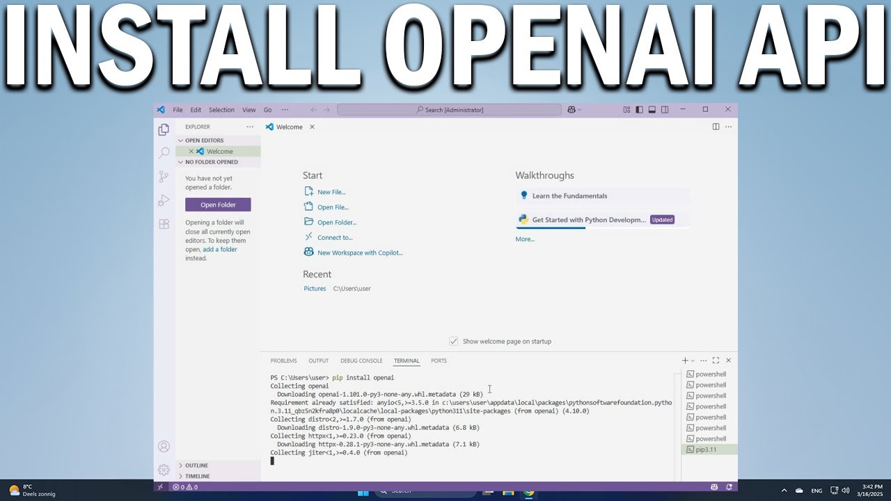 How To Install OpenAI API for Python in VS Code