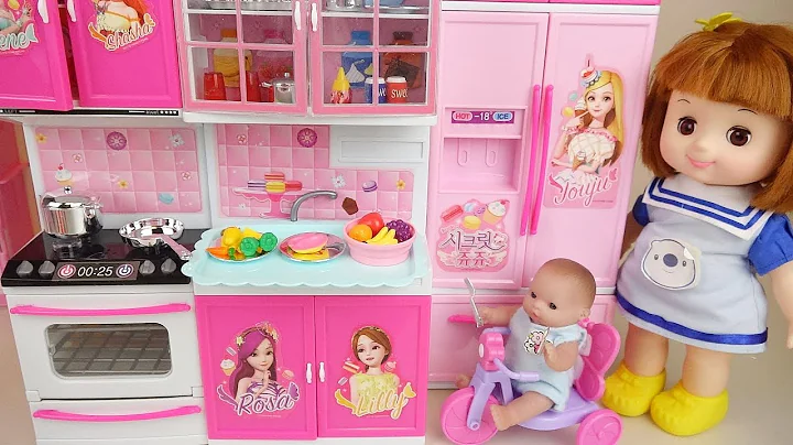 Baby doll kitchen and cooking food toys baby Doli play