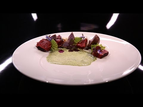 magret-de-canard-façon-«-sashimi-»,-chou-romanesco-et-légumes-rôtis-par-julie-basset-(#dpdc)