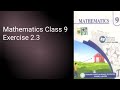 Class 9 Maths Chapter#2 Exercise 2.3 Punjab Board | Class 9 Maths Exercise 2.3 Q#1(i to vi)