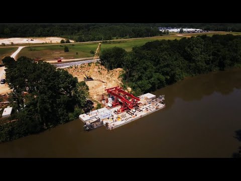 200-Ton Precast Lift | Barnhart Installs Cap Riser on Historic Bridge ...