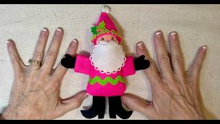 NEON Christmas!  Felt Santa Ornament