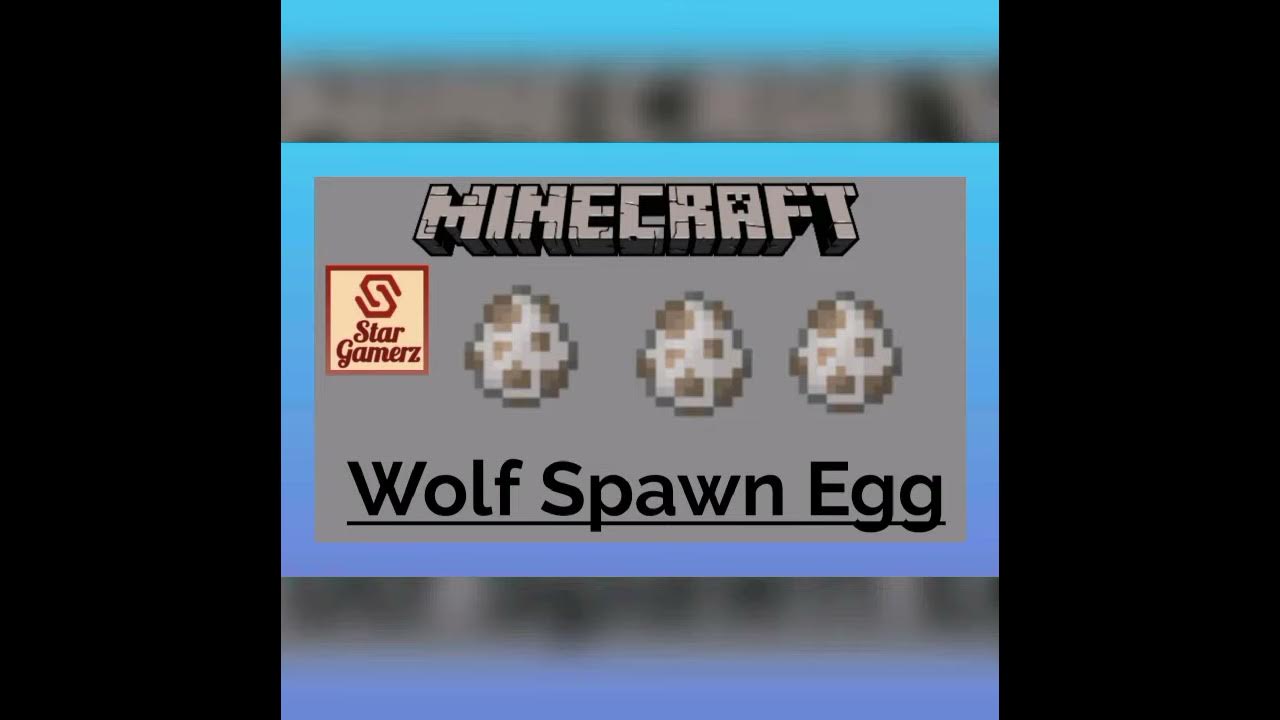 Wolf Spawn Egg in Minecraft For Basic Learners YouTube