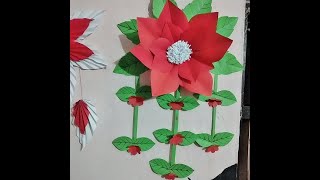 Paper Flower Wall Hanging- Easy Wall Decoration Ideas - Paper craft - DIY Wall Decor