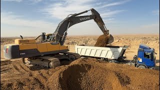 Volvo EC480 Excavator Loading Base Course | 20km Full Load Truck Action 4K