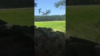 Marines Rappelling From Osprey