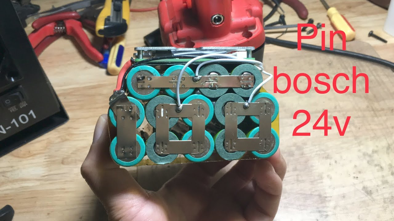 Hướng dẫn làm pin bosch 24v - Nimh sang Lithium-ion 7s.DONGPINBOSCH-24v